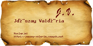 Jászay Valéria névjegykártya